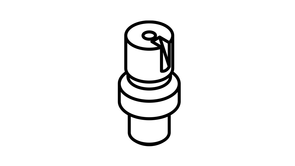 Bergeon 15285-T12 Stake, elliptical, drilled, Ø 3,5 mm, Inner-Ø 1 mm, hardened steel