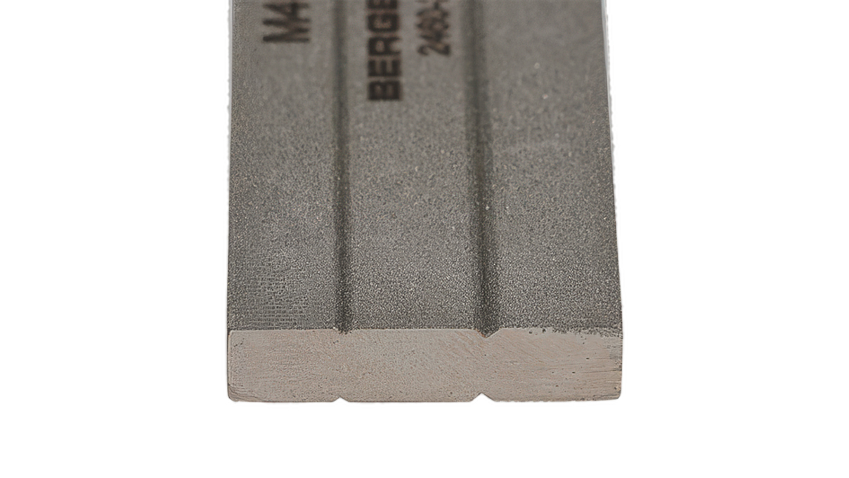 Bergeon 2460-2 Schleifplatte für Pinzettenspitzen, 6 x 75 x 25 mm, mit 2 Rillen (1 mm / 2 mm)