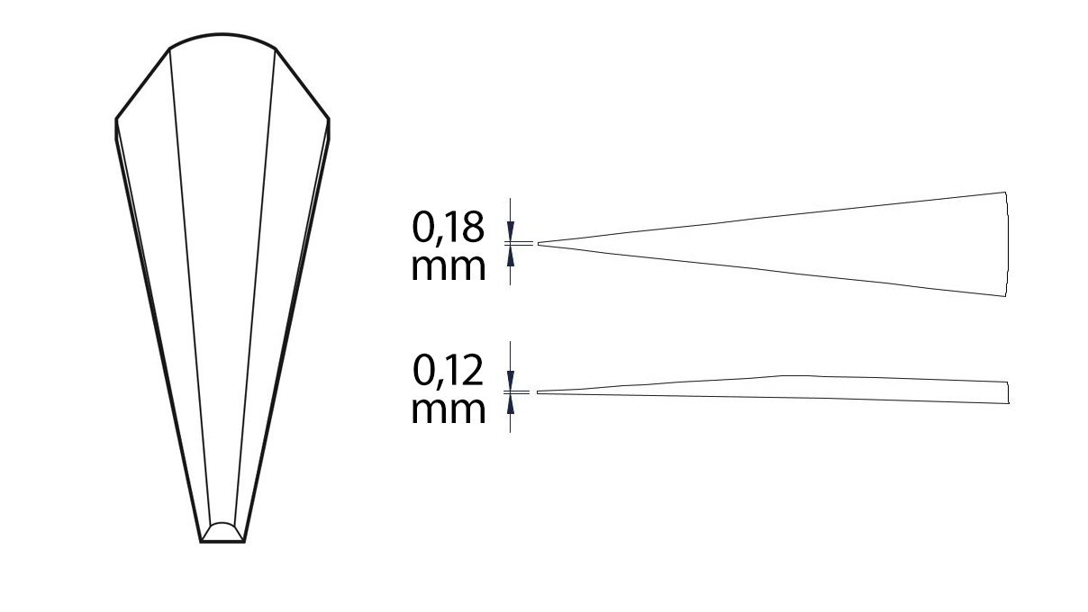 Beco Technic pincet, Vorm 3, Speciale legering, NC, 120 mm