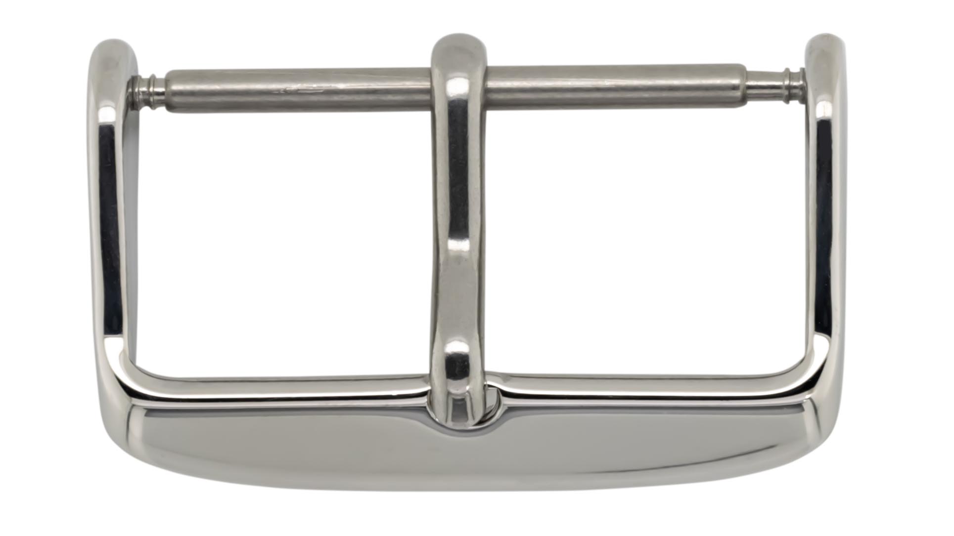 Pin buckle for leather bracelets, Classic, stainless steel, 26 mm