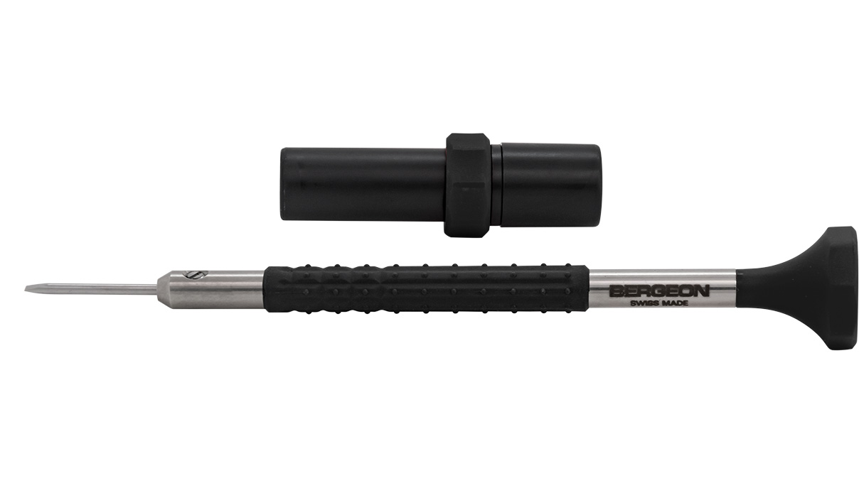 Bergeon 6899-AT screwdriver, blade 1 mm, black, with spare blades