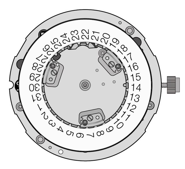 AU-Werk ETA 251.274 H1 13 1/4''' DATE4, SUSP. SC CHRONO Quarz (394 | SR936SW)