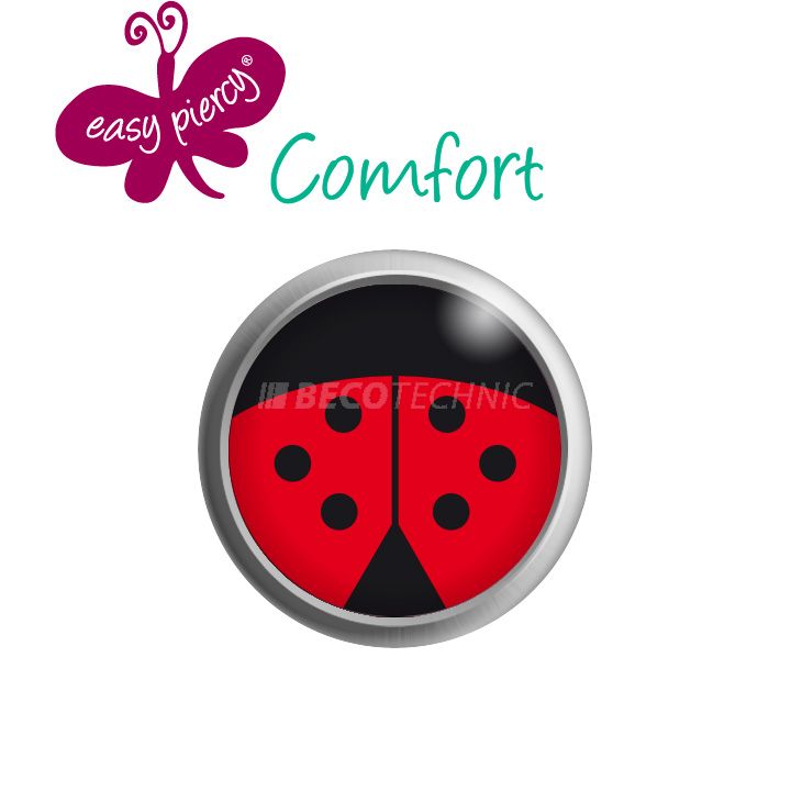 1 paar Easy Piercy Comfort oorknopjes Ø 5,5 mm, wit, kever