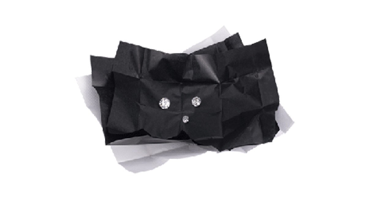 Edelstein-Papier, 2 Blatt, schwarz, gefaltet 80 x 45 mm