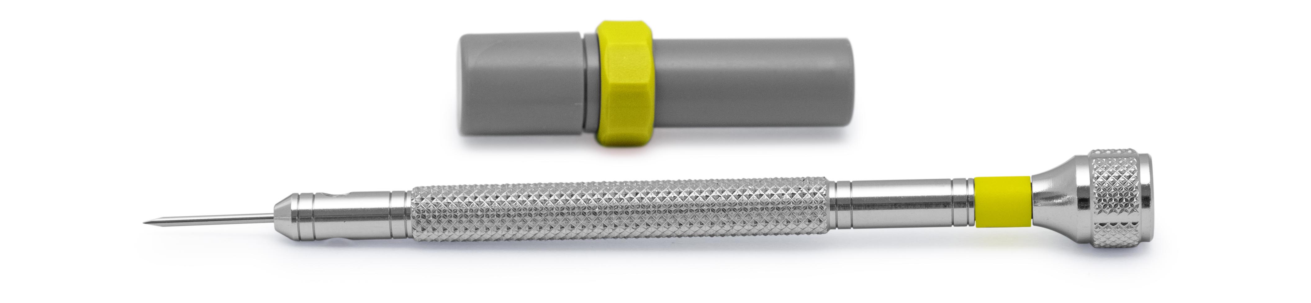 Bergeon 30080-D screwdriver, blade 0,8 mm, yellow, with spare blades
