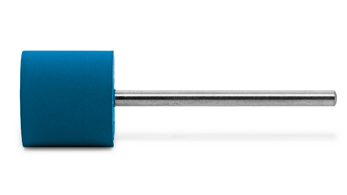 Polijster Eveflex, donkerblauw, cilinder, Ø 14 x 12 mm, hard, korrel zeer grof, HP-schacht