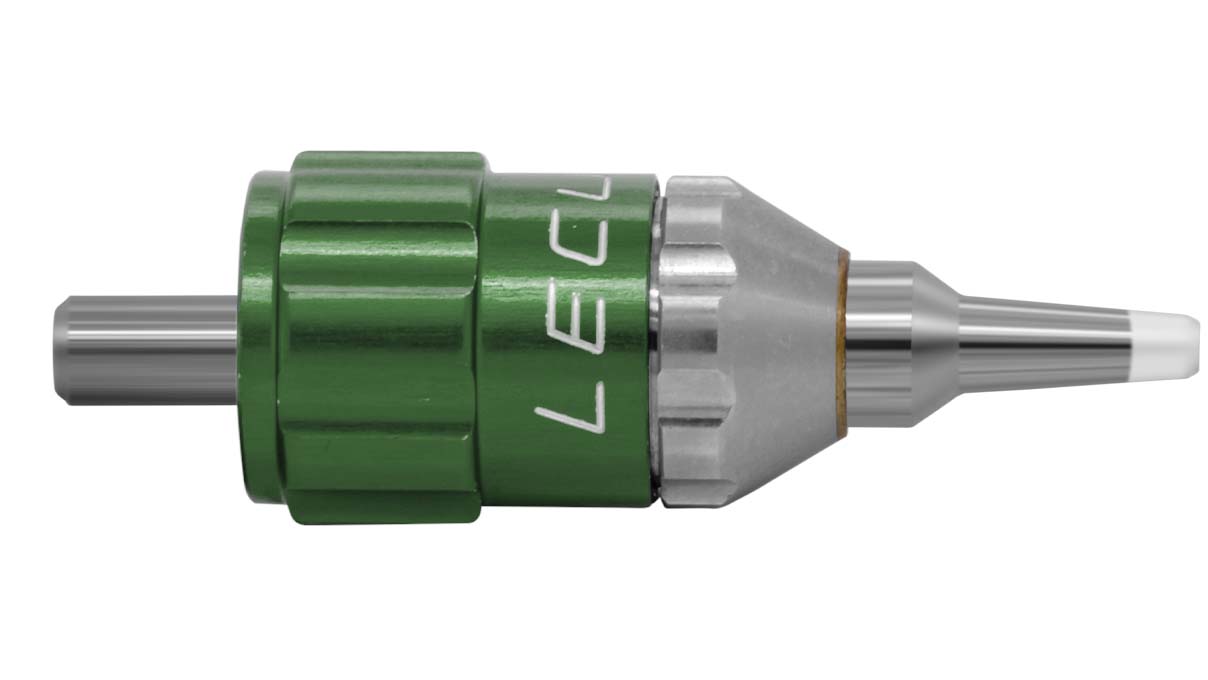 Lecureux Schraubendreherkopf Screw-On, einstellbar, Ø 3 mm, grün, mit Klingenhalter und Nylonschutz