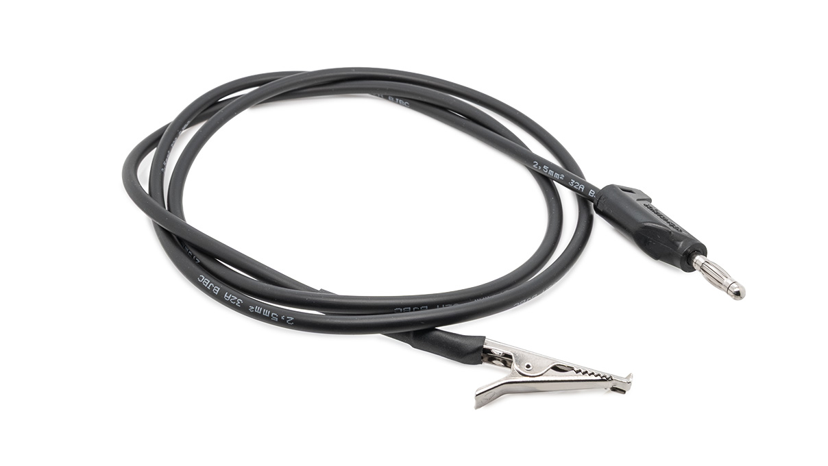 Lampert Kontaktklemme feinverzahnt, Stecker 4 mm, Kabel 1 m