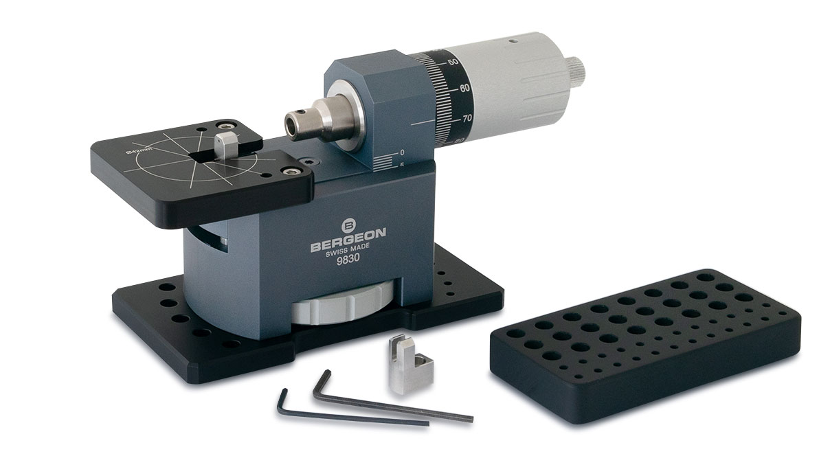 Bergeon 9830 Device to drive in and out tubes correctors and pushers with accessories and case 216730