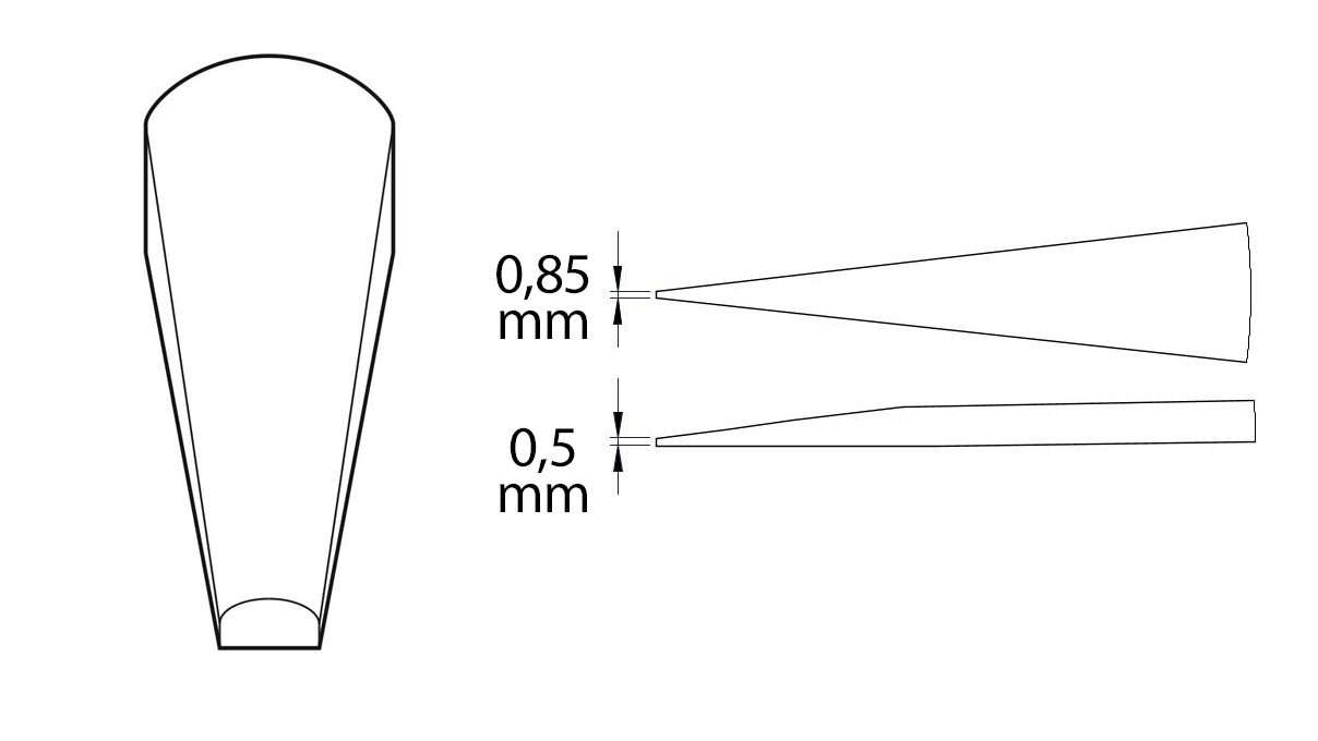 Beco Technic pincet, Vorm 00, Roestvrij staal, S, 120 mm