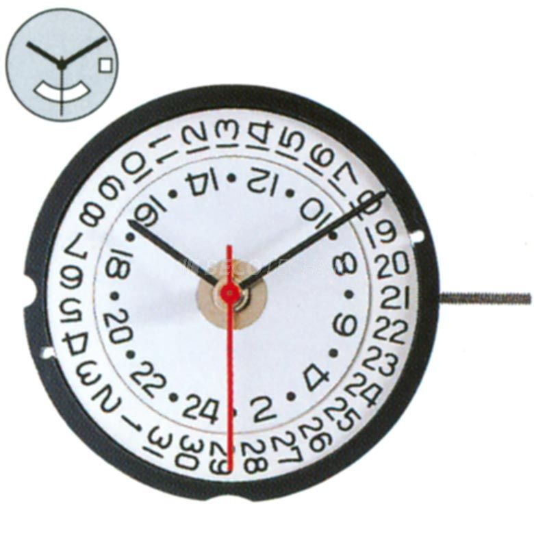 AU-Werk RONDA 515.24D 11 1/2''' SC DATE3 DUAL TIME BY DISC Quarz