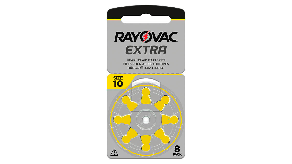Rayovac Extra, 8 Hörgerätebatterien Nr. 10 (Sound Fusion Technology), Blister