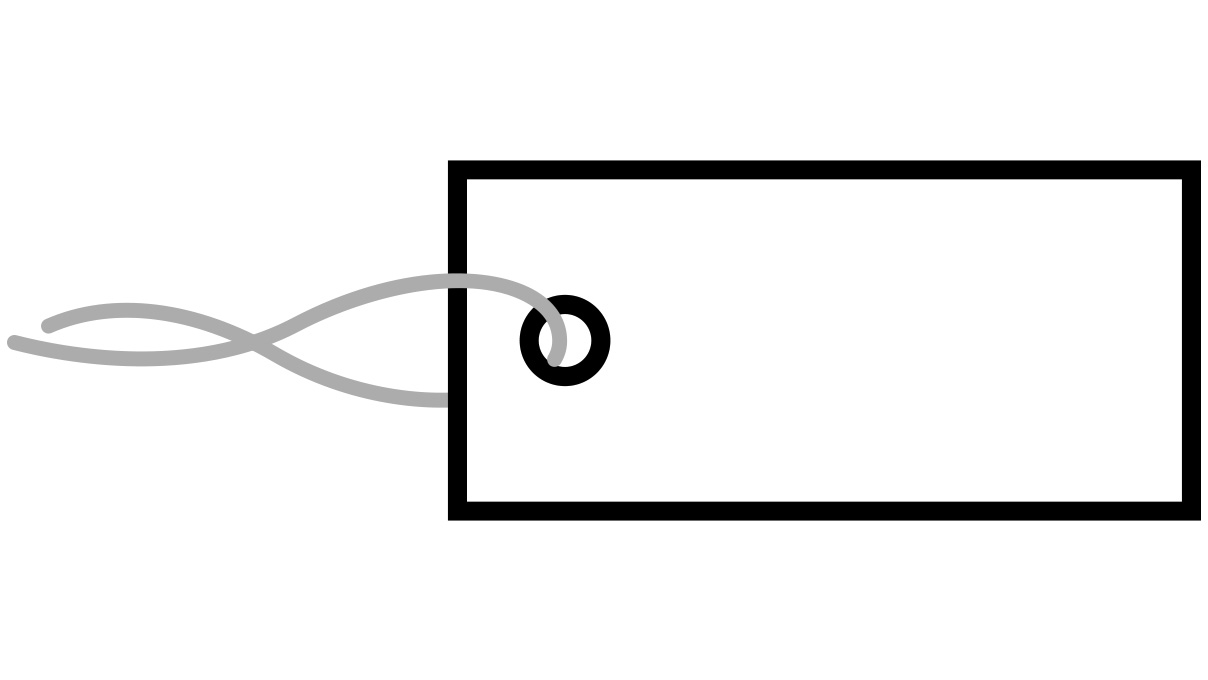 Fadenetikett, Weiß, Kunststoff, 21 x 10 mm, 1000 Stück