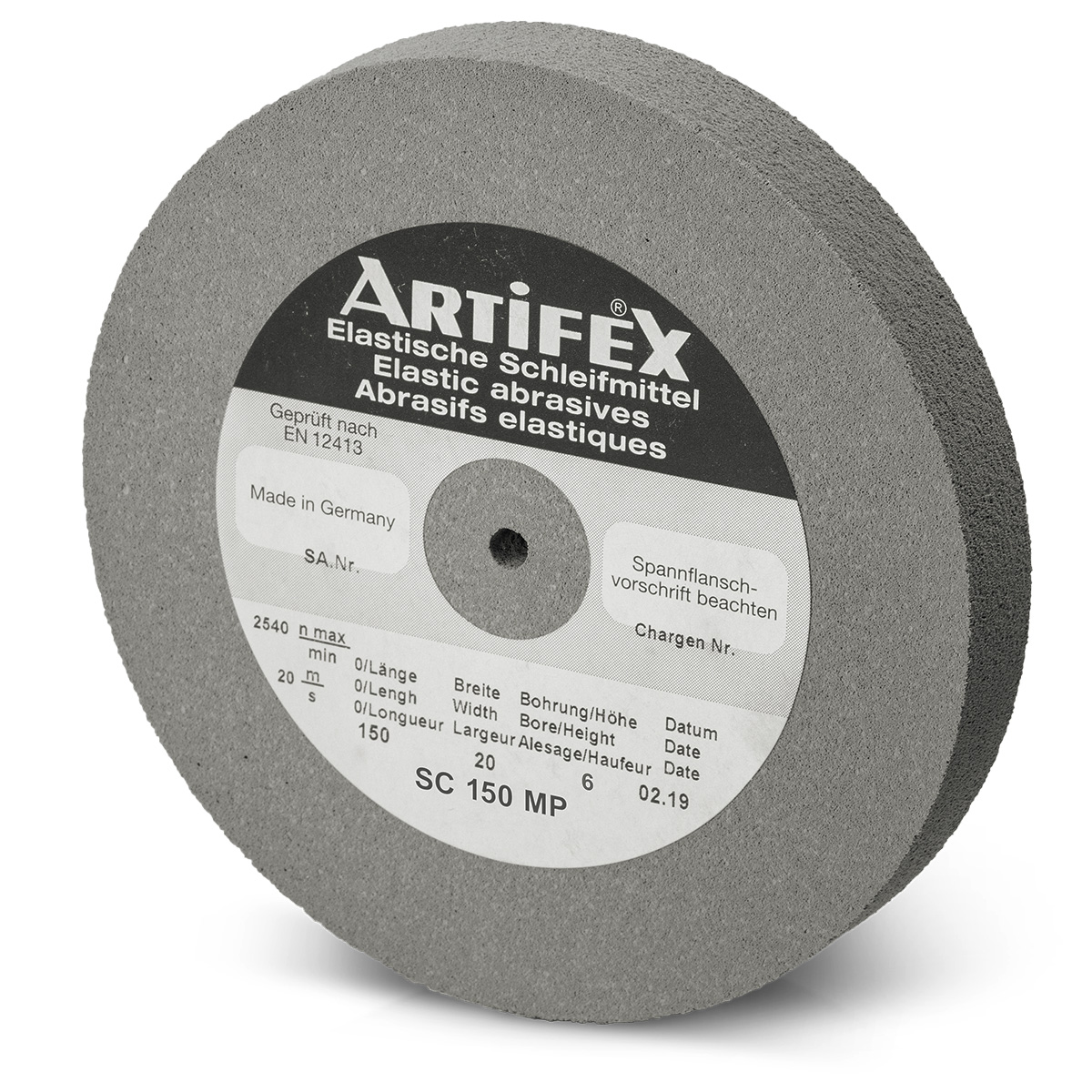 Artifex Schleifscheibe SC 150 MP, Körnung mittel, Härte mittel, Ø 150 x 20 mm, Bohrung Ø 6 mm