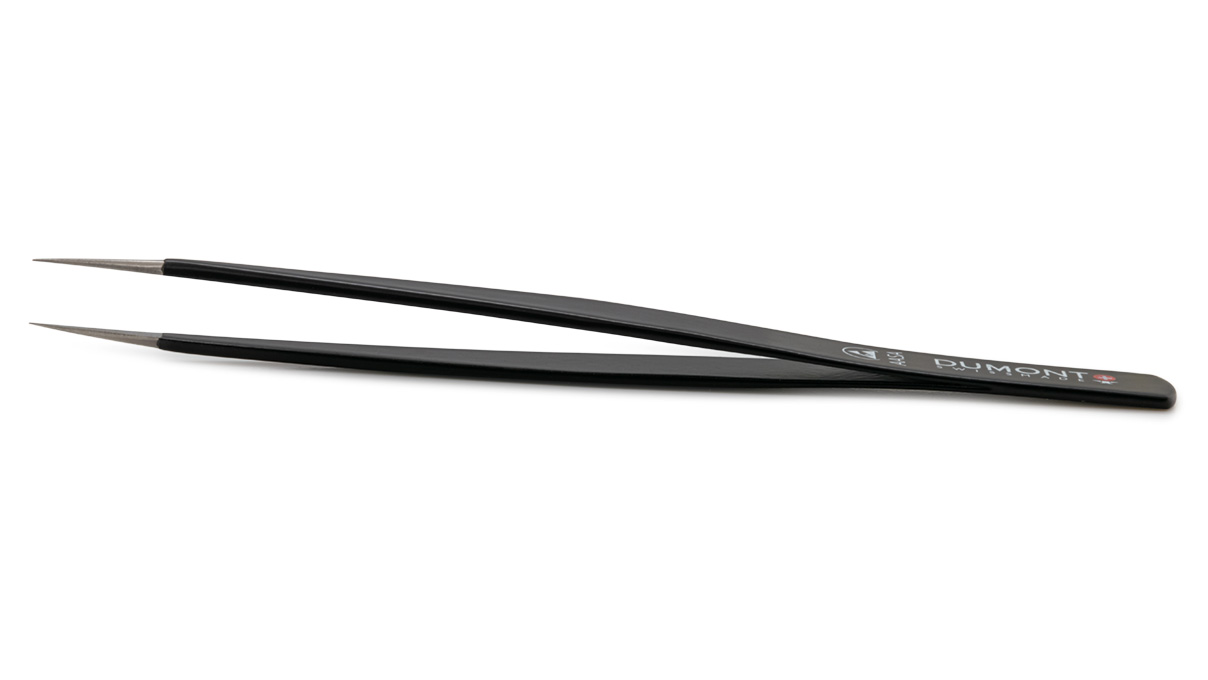 Dumont pincet vorm AA, ESD-coating, zwart, 125 mm
