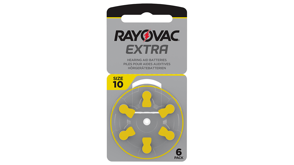 Rayovac Extra, 6 hoortoestelbatterijen nr. 10 (Sound Fusion Technology), blisterverpakking