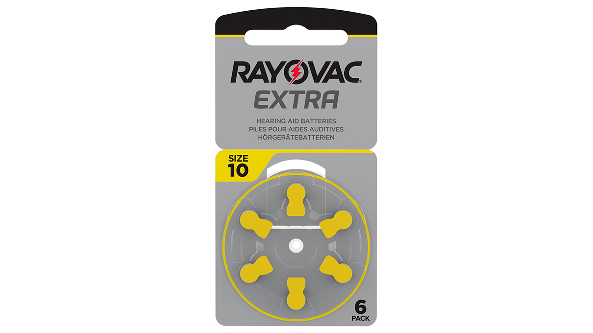 Rayovac Extra, 6 Hörgerätebatterien Nr. 10 (Sound Fusion Technology), Blister