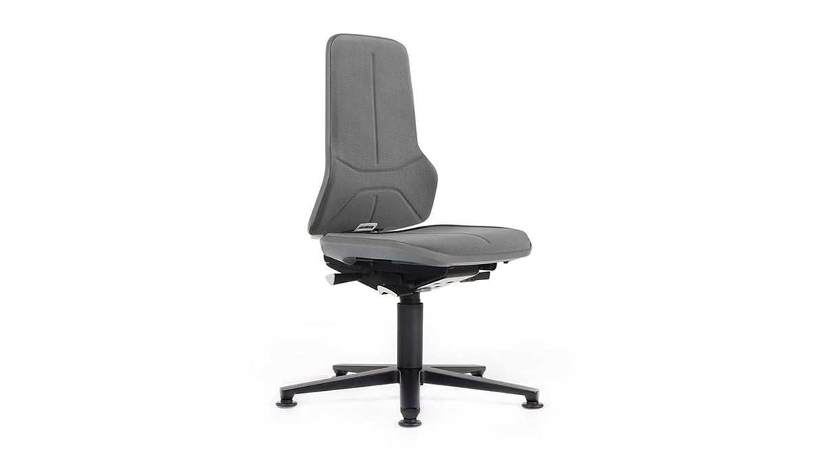 Bimos Neon werkstoel 9560, zithoogte 45 - 62 cm, permanentcontactrugleuning, zwart frame, met
zweefvliegtuigp, zonder gestoffeerd element