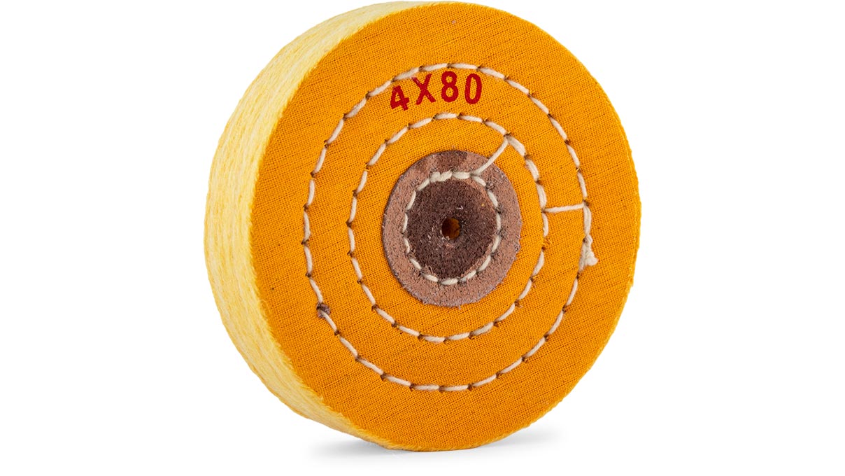 Schwabbelscheibe, Baumwolle, gelb, Ø 100 mm, Breite 25 mm