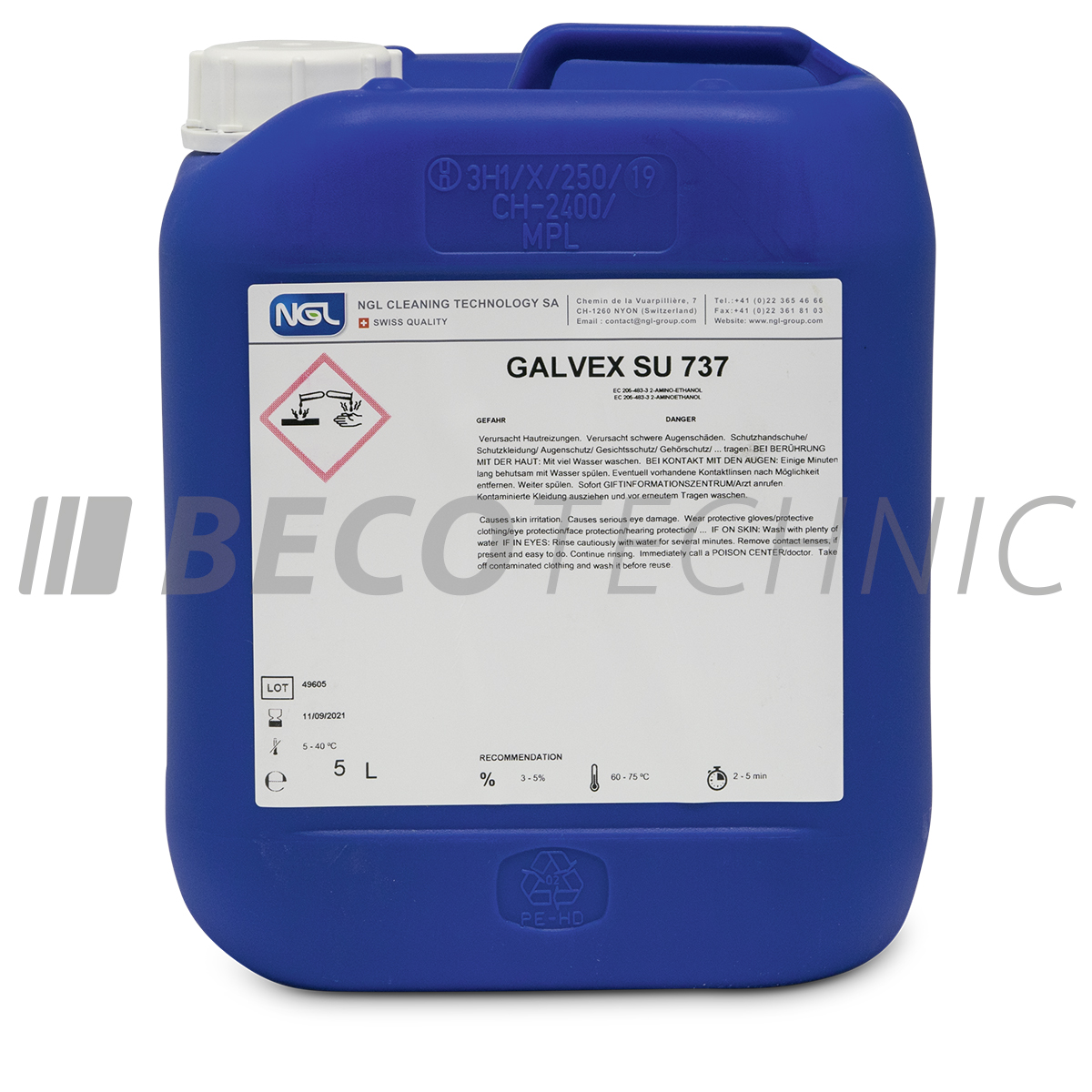 Galvex SU 737 ultasonic cleaning fluid, 5 l