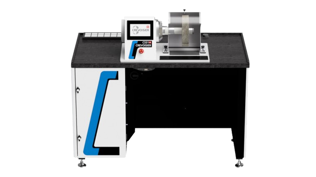 Crevoisier C551 (M12) with S-Line Short worktable , without a bezel, incl. suction unit, table top with
slate-colored, power supply below (400 V)