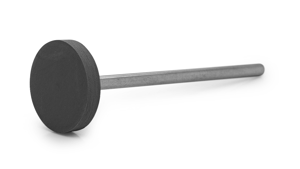 Polijster Eveflex, donkergrijs, wiel, Ø 14,5 x 2 mm, medium, korrel grof, HP-schacht