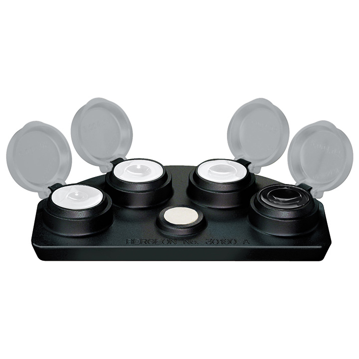 Bergeon 30180-A-C1 oil cups, 3 white cups and 1 black cup