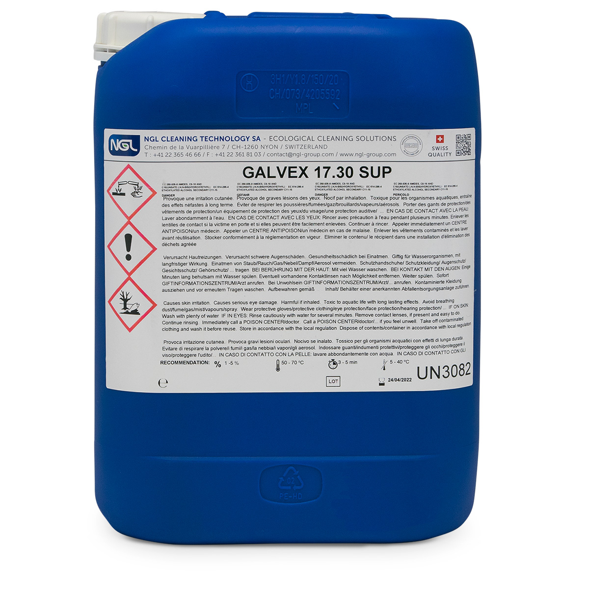 Galvex 17.30 SUP ultrasonic cleaning fluid, 5 liters