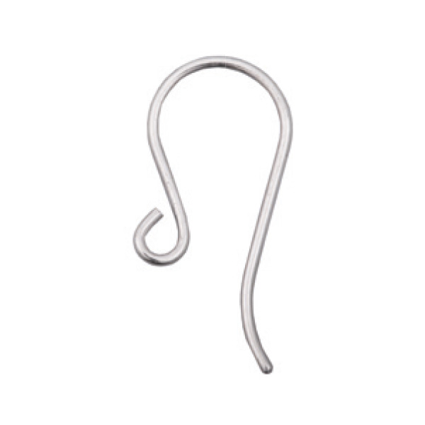 Gancho para la oreja con bucle, alambre 0,8 mm, 925/- plata