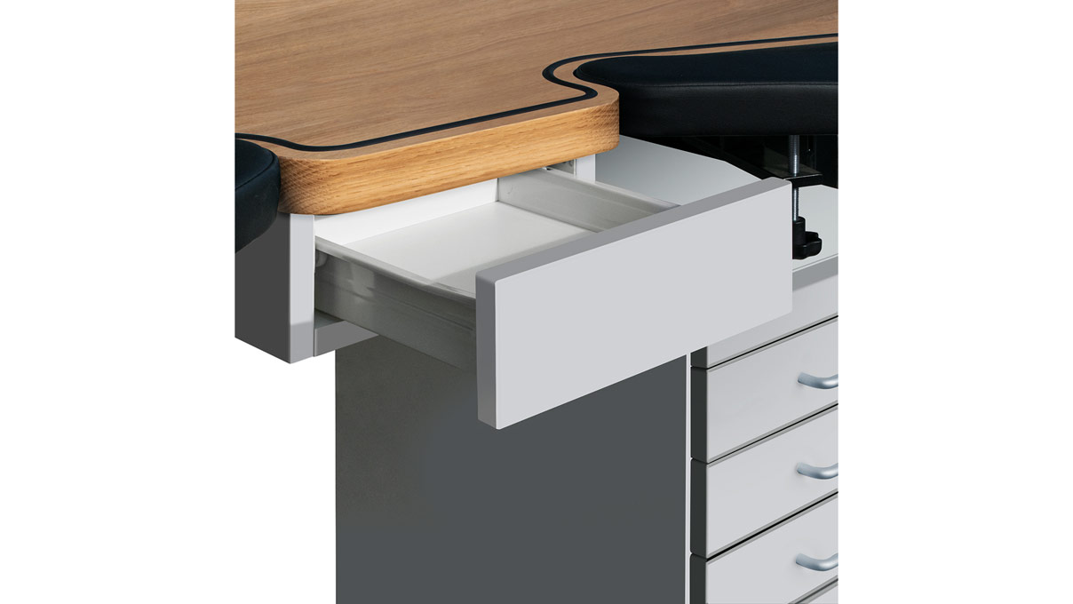 Central drawer low-rise, silk gray, optional equipment for Ergolift Evolution width 120 cm and 140 cm