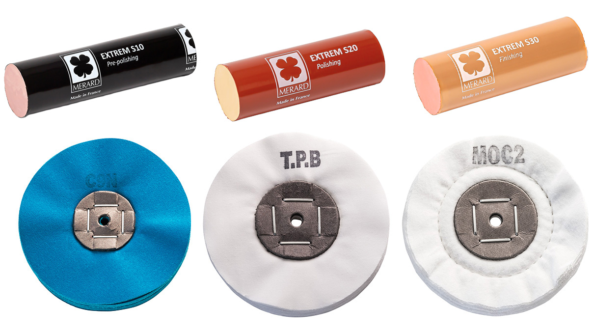 Merard Extrem Platin Set zum Polieren von Platin, Weißgold und Keramik