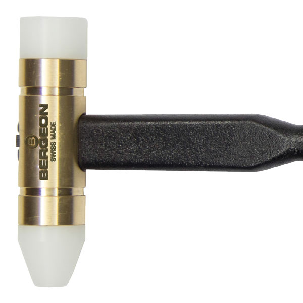 Bergeon 30516-P Flat plastic tip,  replacement tip for watchmaker's hammer