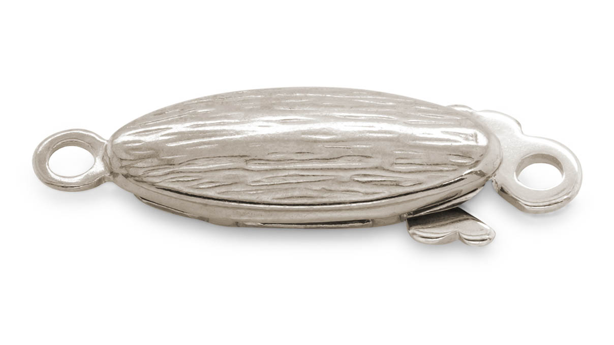 Collierschließe, 925/- Silber rhodiniert, 1-reihig, 5 x 12 mm