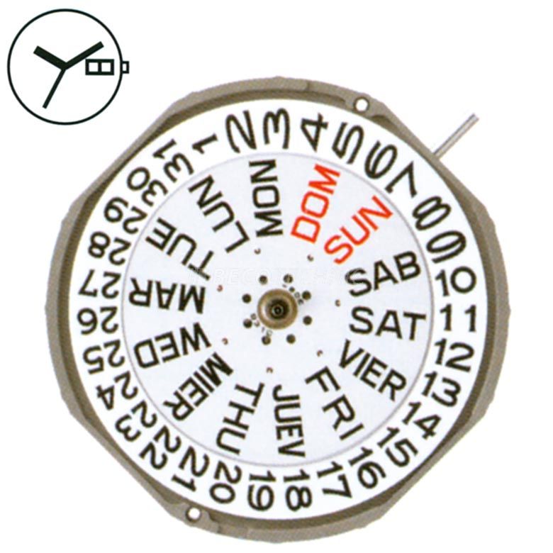 AU-Werk Miyota 2405 13 1/2''' DAY/DATE3 SC Quarz (377 | SR626)