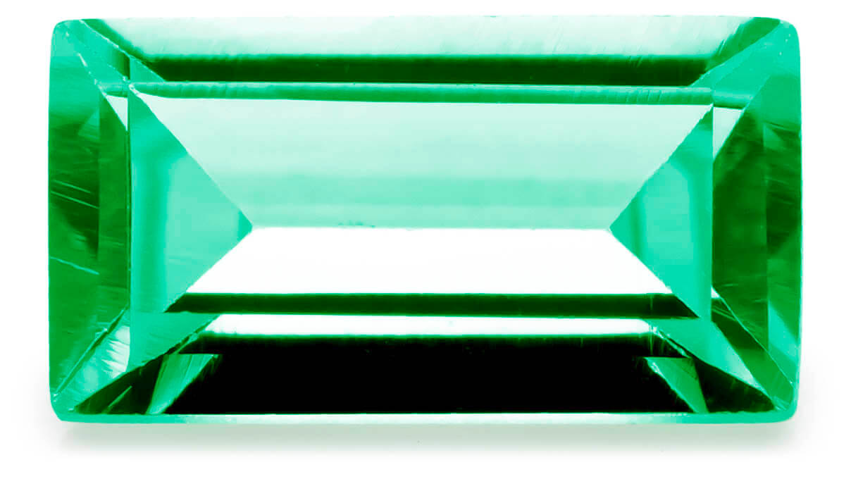 Synthetischer Farbstein, Smaragd, Baguette, 5 x 2,5 mm