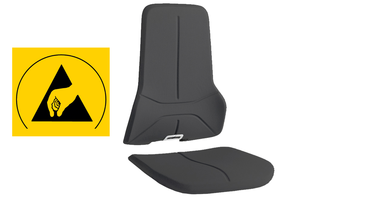 Bekledingselement Supertec 9588E-CP01 ESD voor werkstoel Neon, zwart