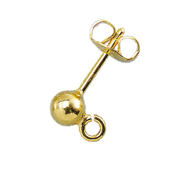 Earring fittings 585/- GG with ball and eyelet Ø 3,0 mm