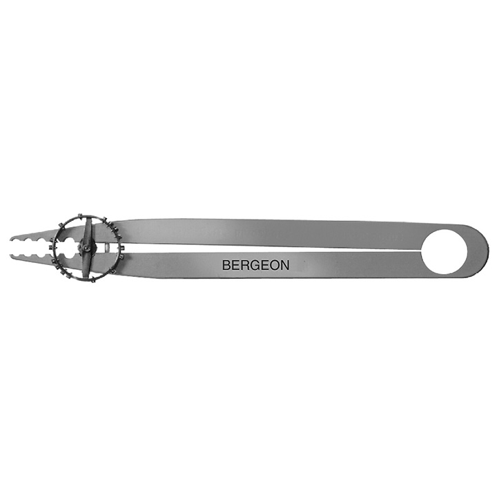 Bergeon 4852  tweezers for turning and removing rollers, nickel-plated brass