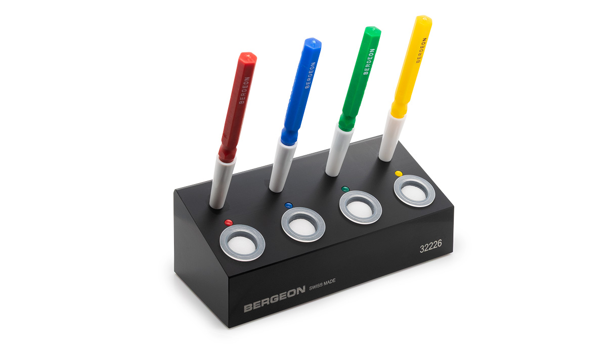 Bergeon 32226 Kunststoffsockel mit vier Ölgebern