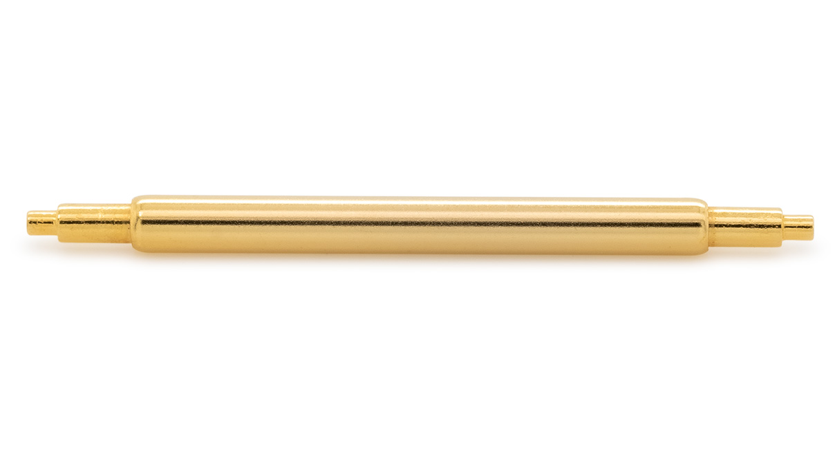 Universal-Federstege, gelb, Länge 18 - 24 mm, Rohr Ø 1,8 mm, Zapfen Ø 0,9 mm