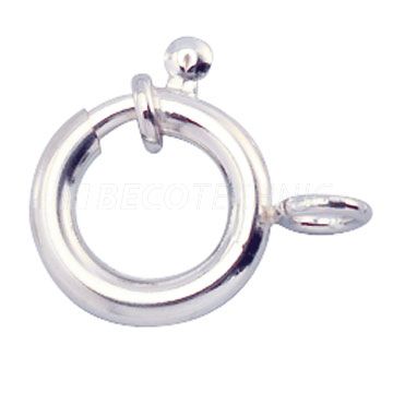 Silver spring ring clasps with collar