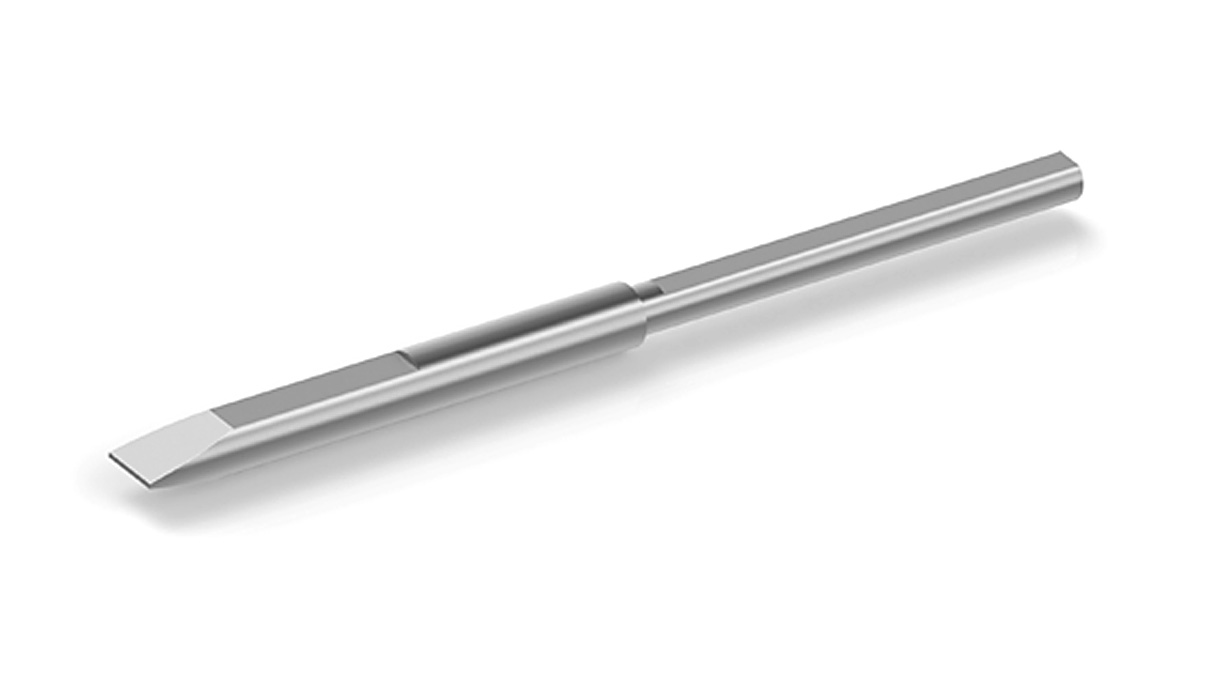 Lecureux Screwdriver blade with air-suction slots, L 34 mm, Slot (V), Ø 1,3 mm