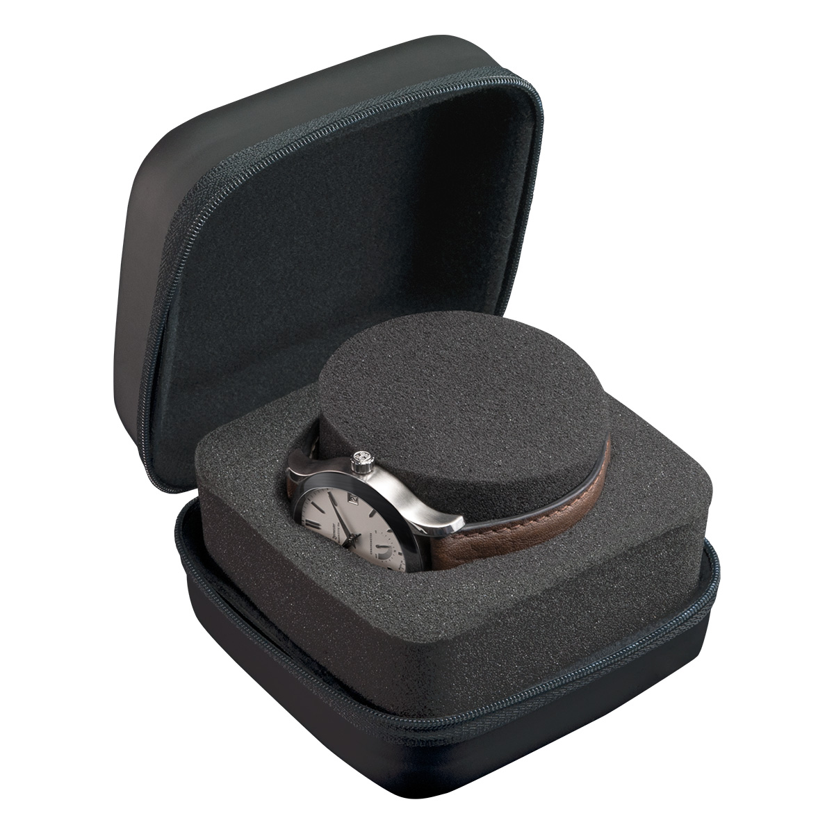 Watch Box ProtectMax, robust hard case for large watches, matt black synthetic material