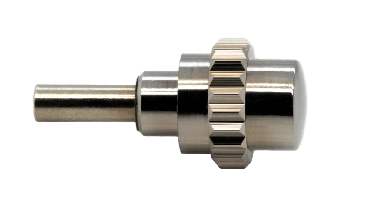 Pulsador impermeable P590 para cronógrafos a prensar, cabeza Ø 3,4 mm, tubo 2,0 mm, recorrido del muelle 5,5 mm, acero inoxidable