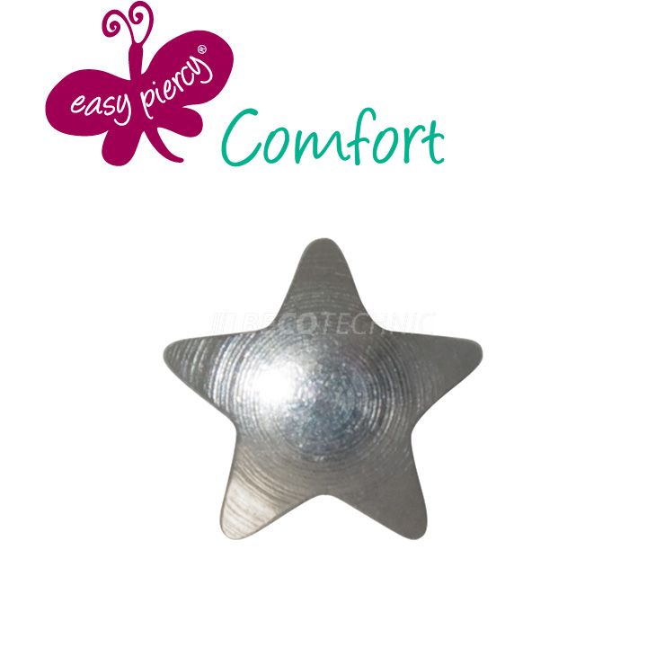 Easy Piercy Comfort 1 paire de boutons d'oreilles Ø 3,95 mm, blanc, étoile