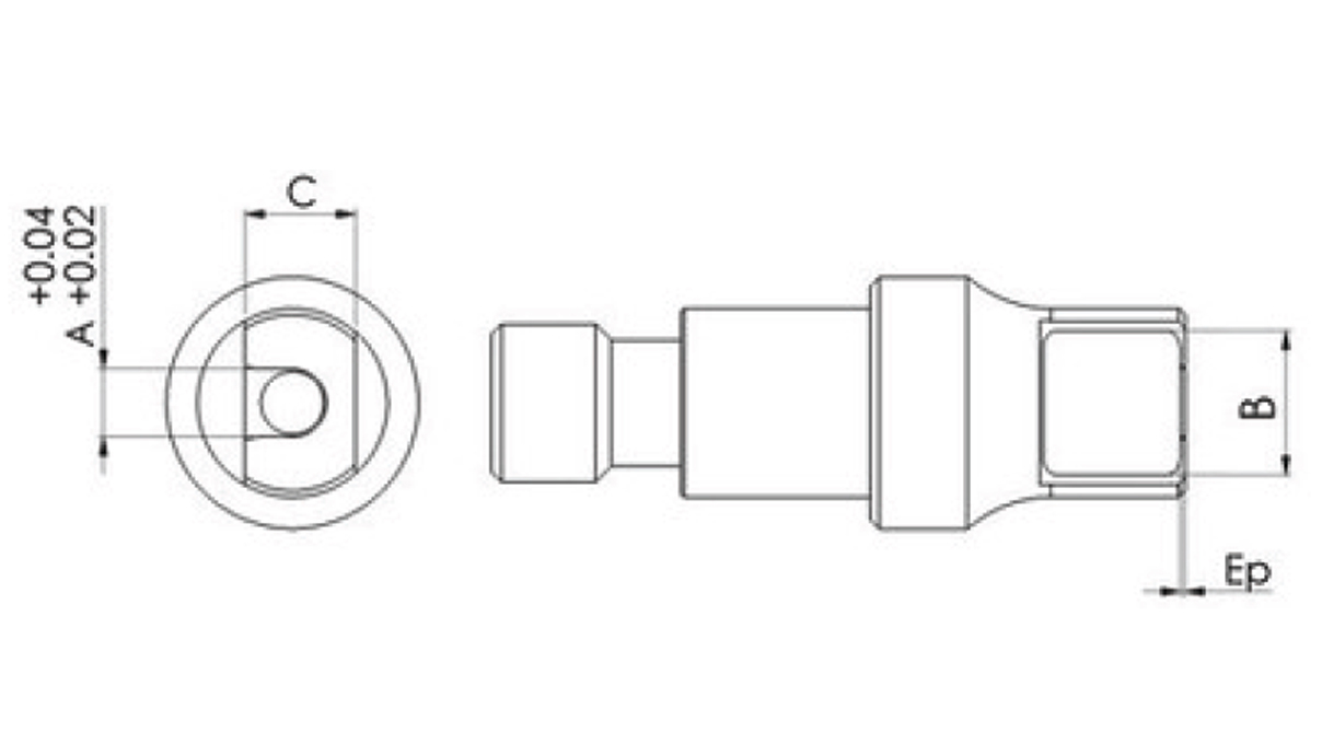 Horia AR AI 03-008 Extractor para quitar agujas, A Ø 1,60 mm, B Ø 3,80 mm, C 3,0 mm, L 0,1 mm