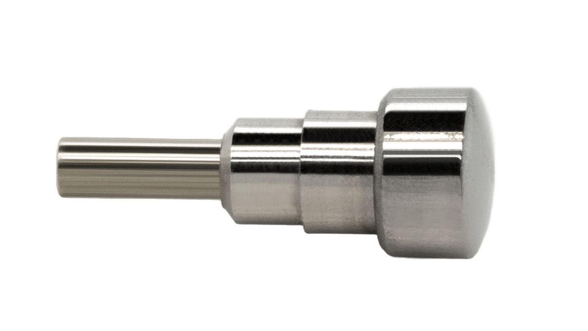 Pulsador impermeable P85 para cronógrafos a prensar, cabeza Ø 4,5 mm, tubo Ø 2,5 mm, recorrido del muelle 5,5 mm, acero inoxidable