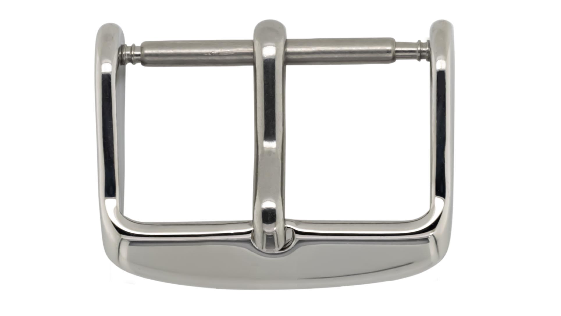Pin buckle for leather bracelets, Sport, stainless steel, 12 mm