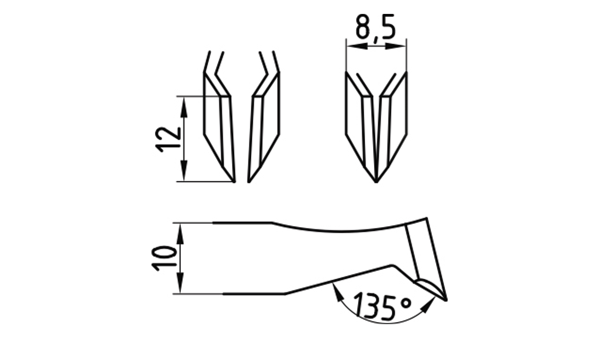 Bergeon 7027-15A B-NOX Stainless steel tweezers, 15A tips, for cutting spirals, good hardness, 120 mm