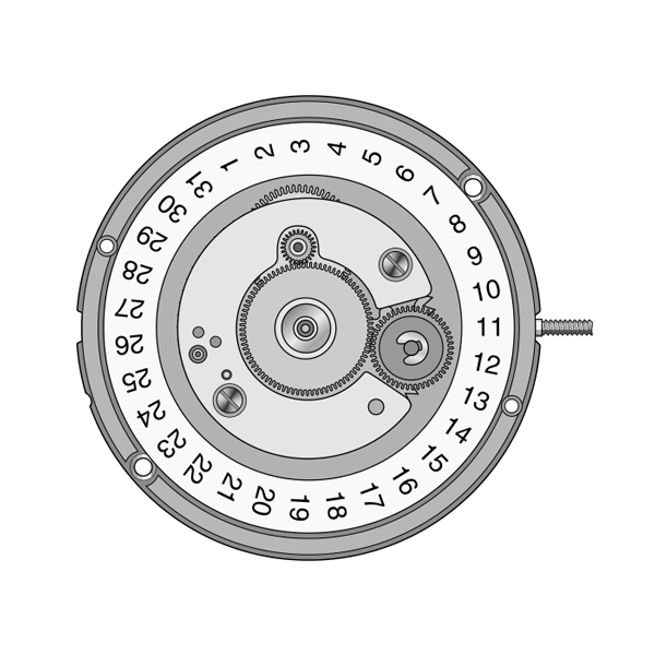 Mvt. ETA 255.513 H0 10 1/2''' DATE3 SC Quartz (371 | SR920SW)